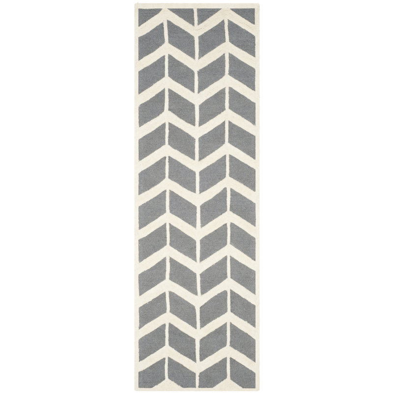 Ellicott Hand Tufted Wool Chevron Rug, Runner 2'6" x 8'