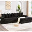 Canapé modulaire en L 112,42 po en forme de L modulaire avec repose-pieds amélioré, porte-gobelets, 8 coussins décoratifs et repose-pieds spacieux et moderne, fonction dépliable pour coussins-1129043404