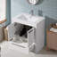 Meuble-lavabo simple 30 po avec plateau en marbre de culture pré-assemblé