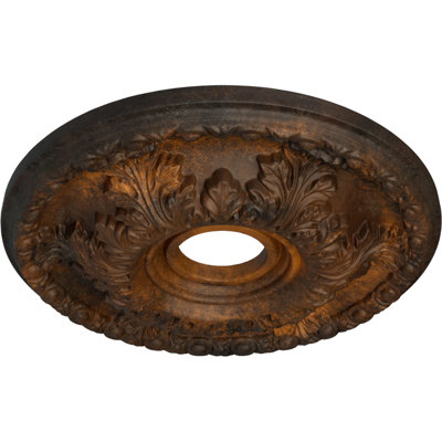 Médaillon de plafond Endurathane Katheryn, DO 18 1/8 po x P 1 1/4 po, finition brique réfractaire peinte à la main