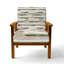 Chaise rembourrée rayée gris et beige avec accoudoirs gris neutre-1234561696