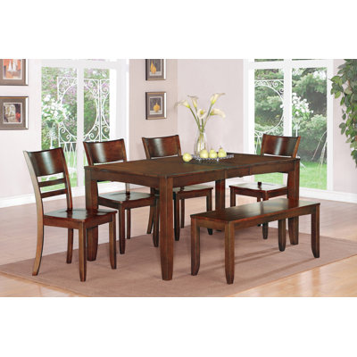Lockmoor Butterfly Leaf Rubberwood Solid Wood Dining Set by Red Barrel Studio