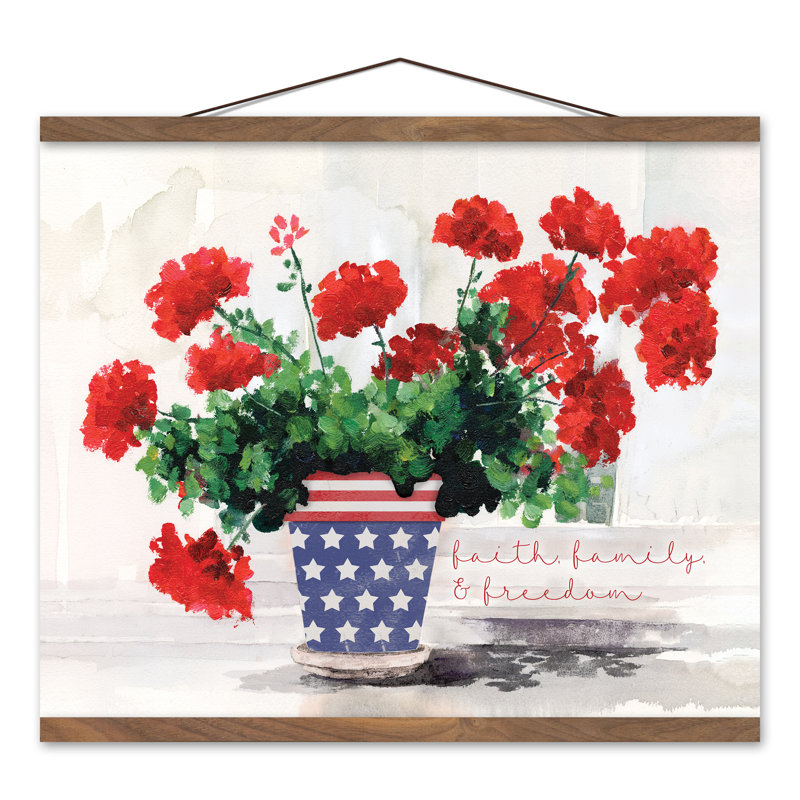 " Patriotic Florals " Painting Print