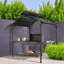 Pavillon de jardin en métal rigide avec rangement, abri de jardin pour patio
