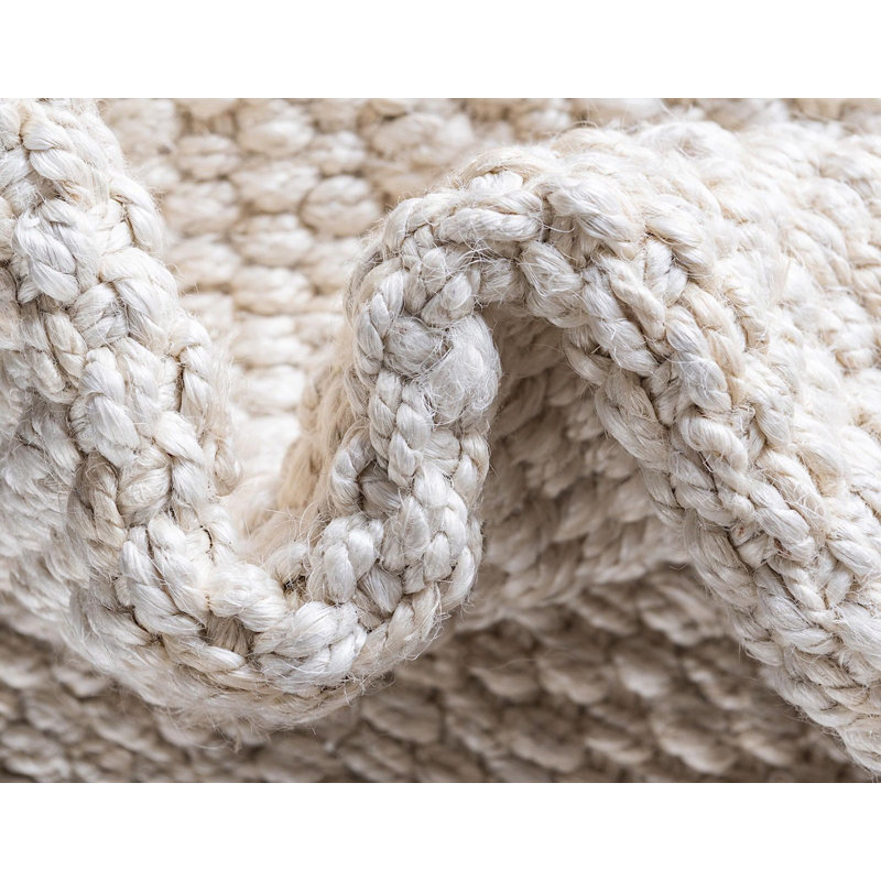 Tapis crème tressé à la main Jolie, Tapis de couloir 2 pi 6 po x 6 pi