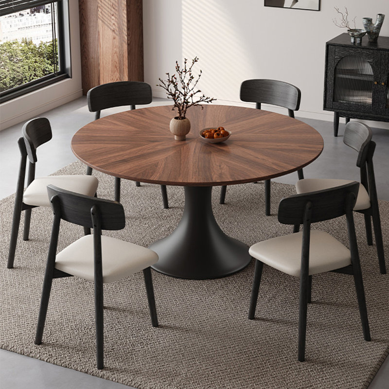Ensemble de table ronde en bois massif de style américain, H 29,5 po x L 59 po x l 59 po