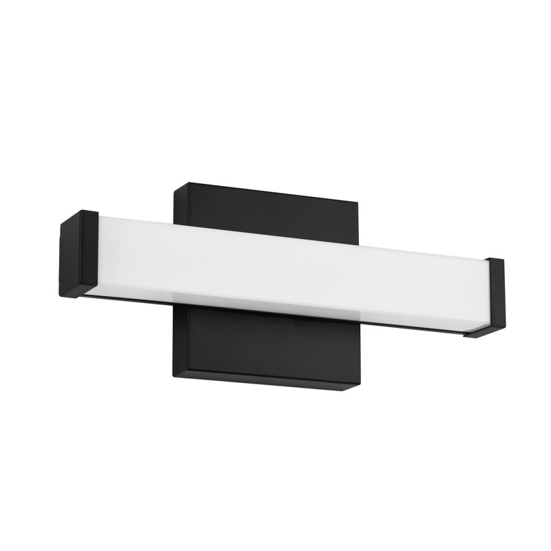 Geri 12-in Black dimmable LED Wall Sconce, Matte Black, 12-in