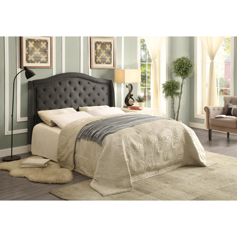 Calian Upholstered Headboard, Dark Gray, Queen