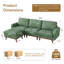 Canapé modulaire de 97 po, canapé en L avec repose-pieds mobile, canapé en velours côtelé confortable avec coussin à ressorts-682220867