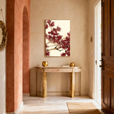 Tableau mural sur toile tendue représentant des fleurs de prunier rouge (1 pièce)