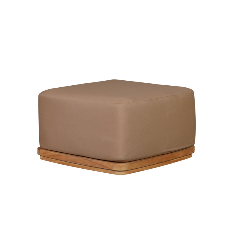 Repose-pieds extérieur en teck massif Eclipse aspect naturel - Tissu, Marron clair, Brun