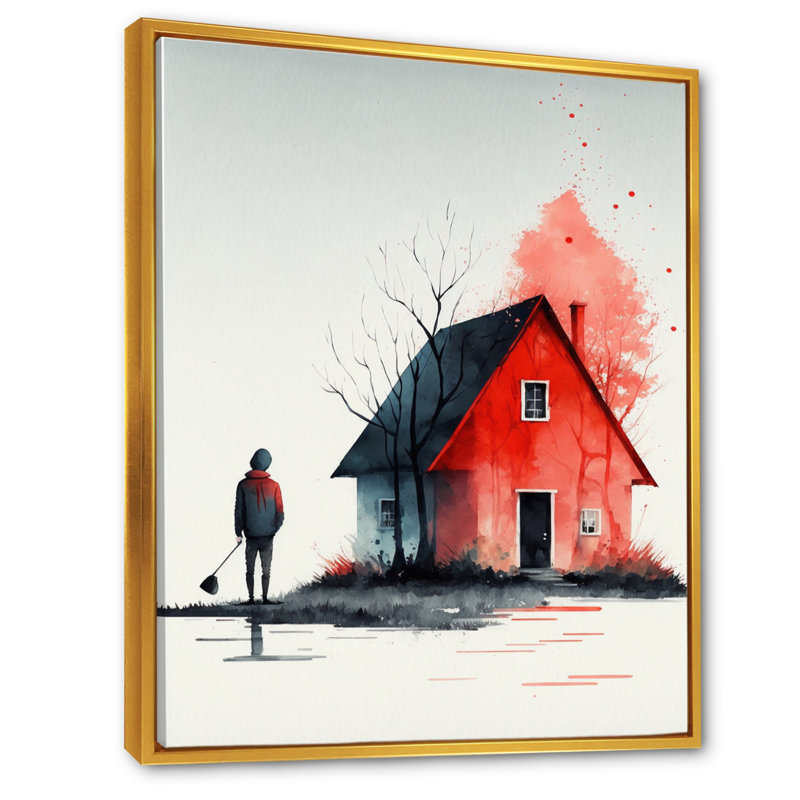 «Autumn At The Countryhouse I», reproduction sur toile, H 40 po x l 30 po x P 1,5 po, Toile à cadre flottant doré
