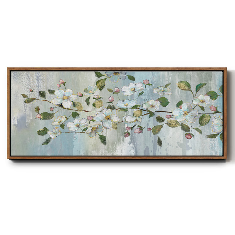 Painterly Blossoms- Framed Canvas, 20" H x 50" W