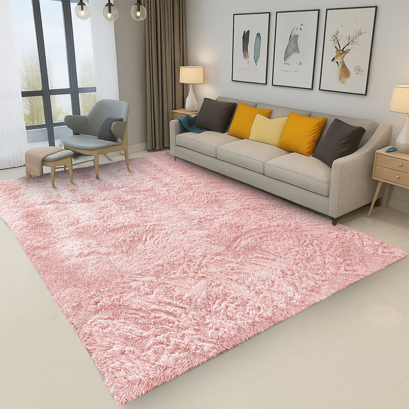 Standard Shaggy Thick Fluffy Carpet, Cozy Non-Slip Modern Home Decor Rug, Rectangle 50 x 80 cm