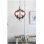 Lustre 6 lumières de style campagnard, lustre en bois naturel, adapté pour la cuisine, le salon, la salle à manger, ampoules non incluses
