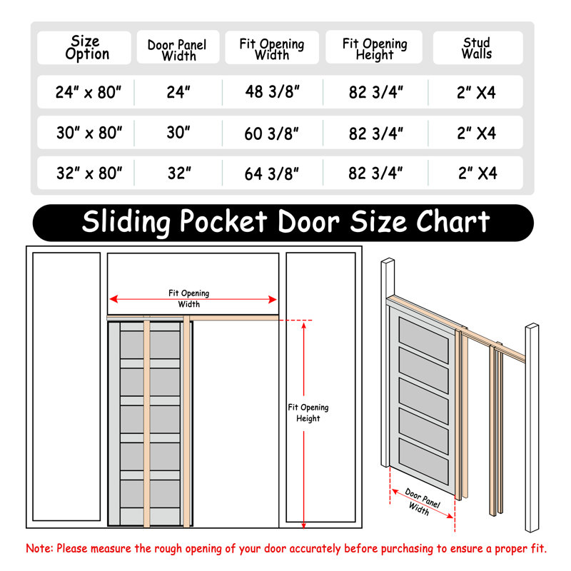 30 in. x 80 in. White Primed MDF Pocket Door Frame with Frosted Panel