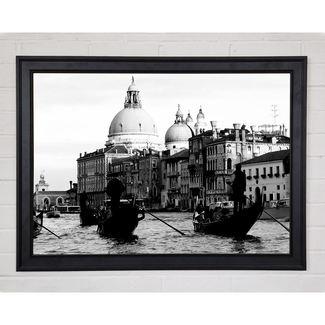 Venedig Gondeln B N W - Druck