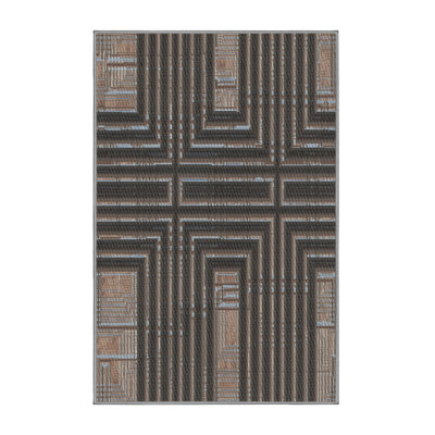 Tapis de zone brun à motif
