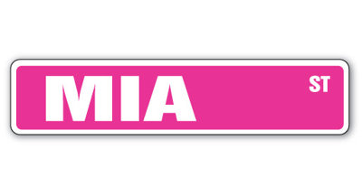 Mia Street Sign Heavy Duty Plastic 7" X 30"