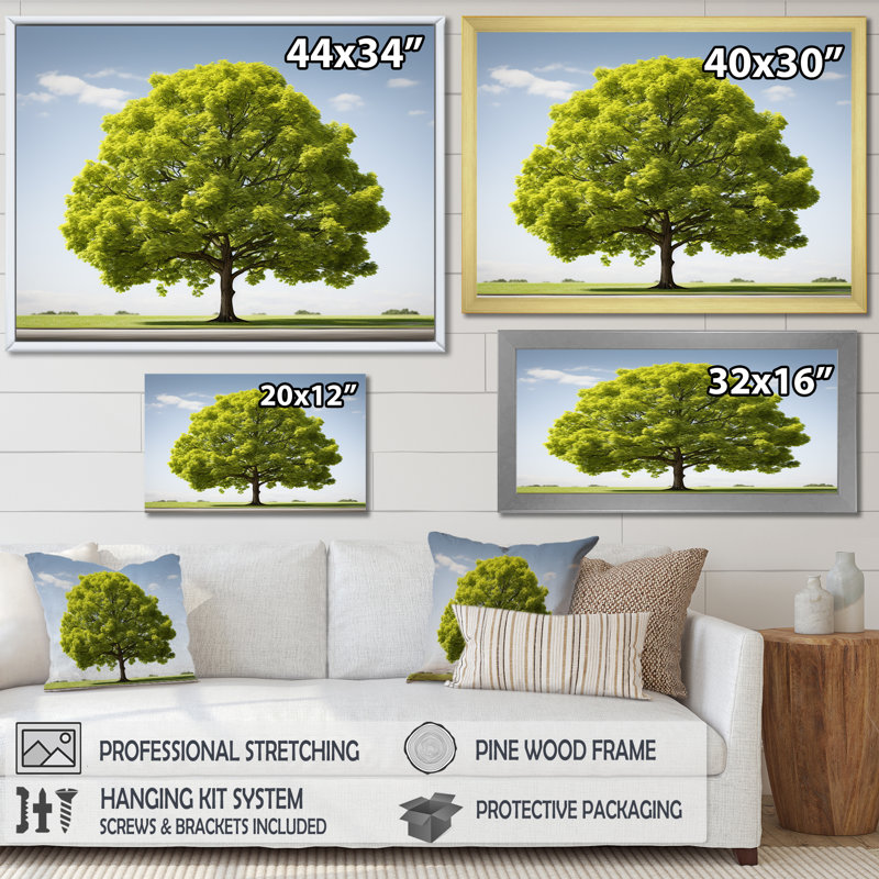 American Basswood Elegance sur impression sur toile, H 16 po x l 32 po x P 1 po, Cadre flottant naturel