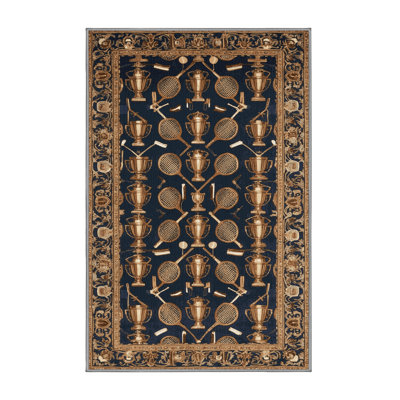 Machine Washable French Gray Area Rug
