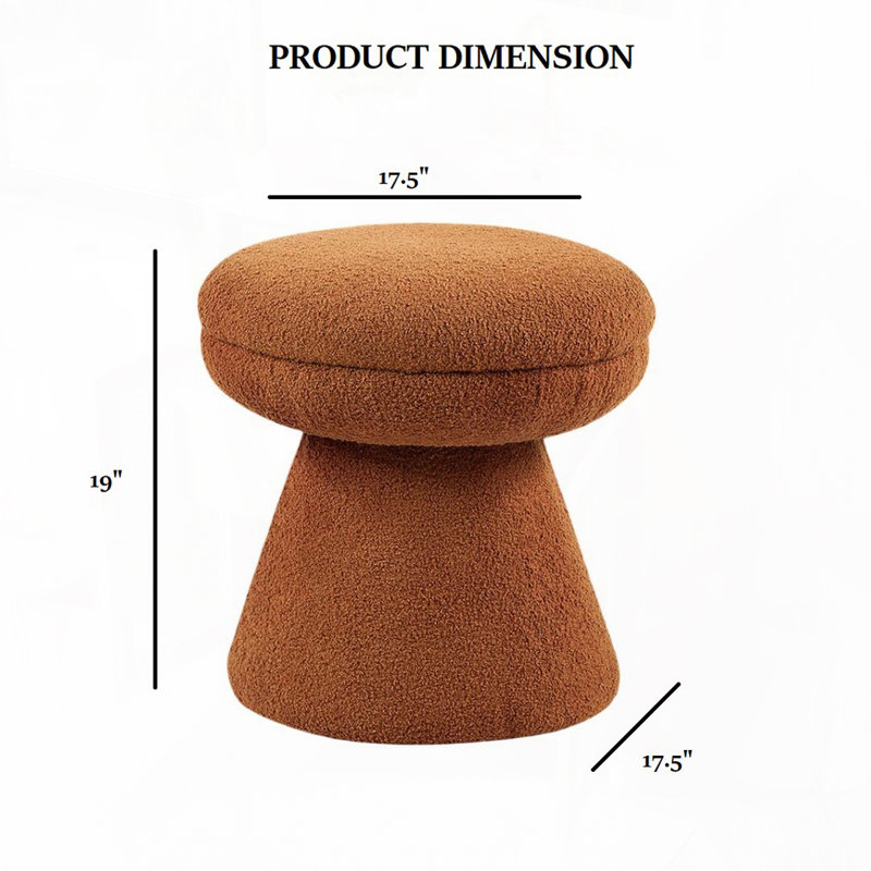 Tabouret d'appoint rond à piédestal en tissu