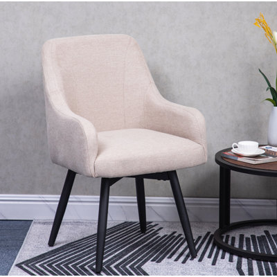 Fauteuil capitonné beige Bomer