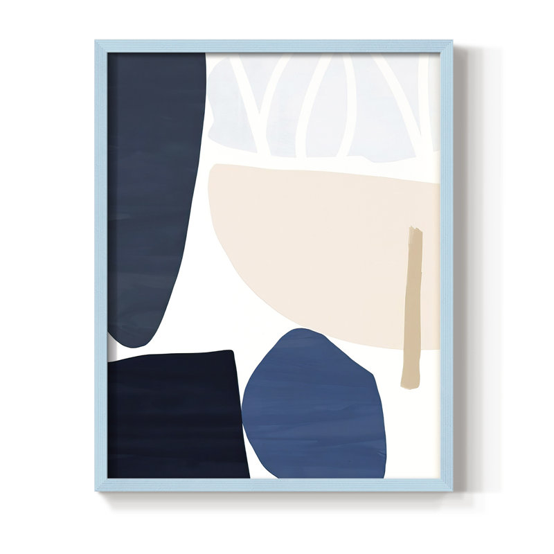 Denim et sable I, reproduction encadrée - bois massif, Bleu, H 10 po x l 8 po