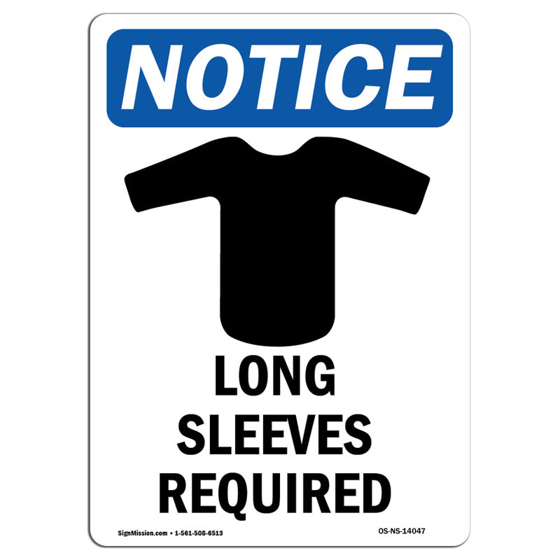 Long Sleeves Required Sign
