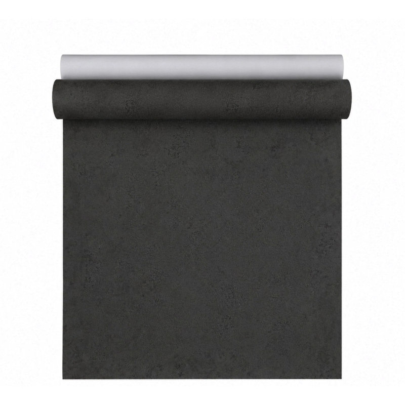 Rouleau de papier peint contemporain texturé uni gris anthracite noir