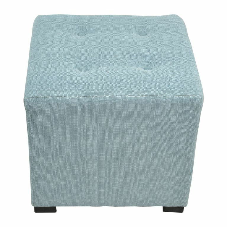 Cube Upholstered Ottoman, Candice Bay Blue