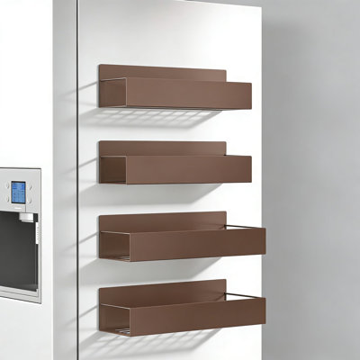 Magnetic Spice Rack Organizer For Refrigerator And Oven - 4 Pack Heavy Duty Space Saving Storage Solution With Strong Magnets