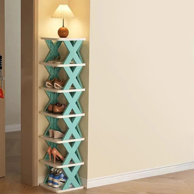 9-tier Vertical Shoe Rack, No-tool Assembly Stackable Shoe Organizer For 9 Pairs, 16cm Deep Spacing For Boots & Sneakers, Space-saving Narrow Design F