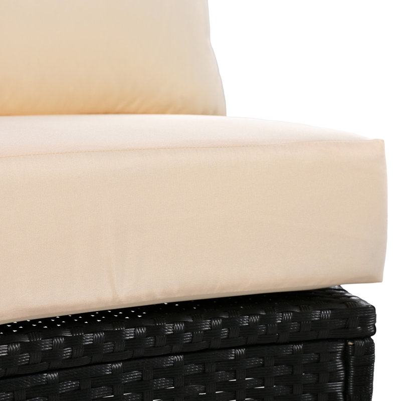 U_STYLE Ensemble de mobilier de patio, ensemble de conversation incurvé d'extérieur 3 pièces, canapé modulaire toutes saisons avec coussins