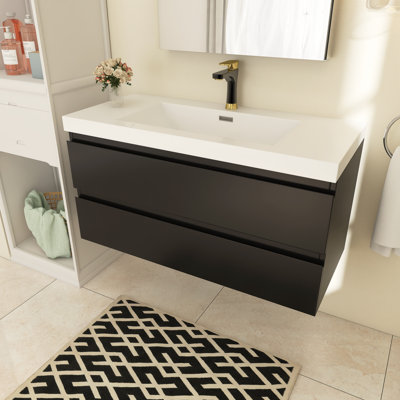 Myrhn 42'' Single Bathroom Vanity with Resin Top