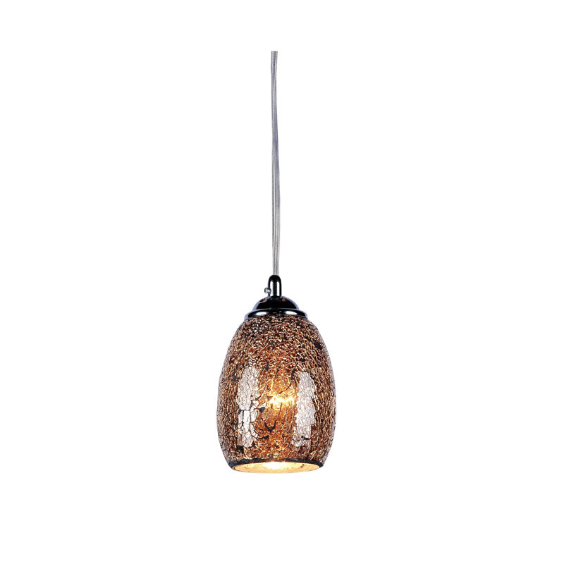  Tempered Glass Melia Mosaic 1 Light Ceiling Mini Pendant 4.8" Shade