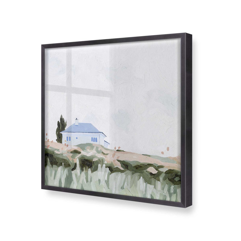 «Seaside Umbrella Harmony I», reproduction, H 13,75 po x l 13,75 po, Cadre photo simple en zinc patiné