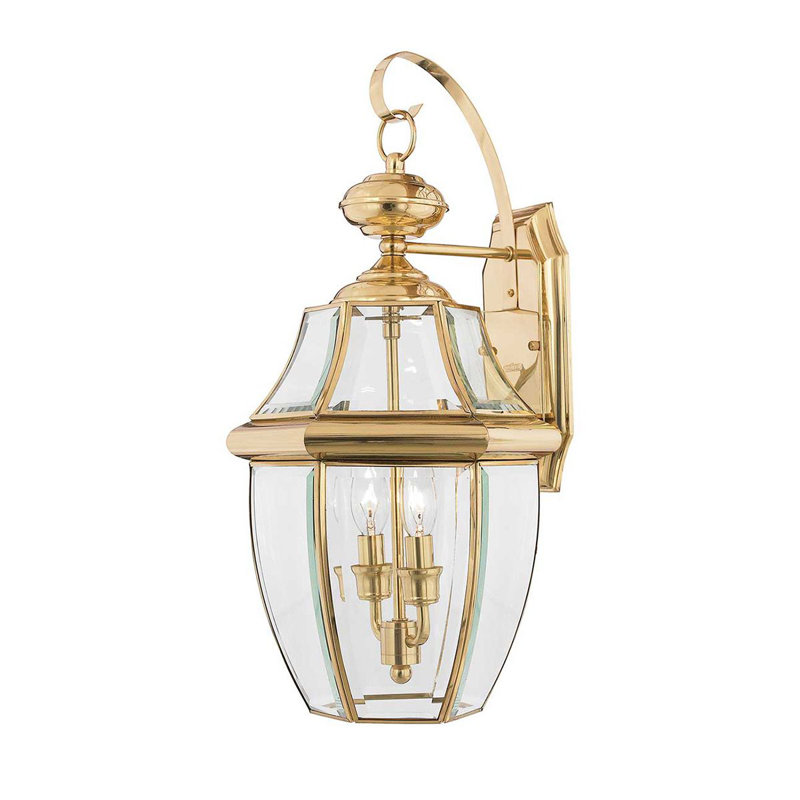 Rochelle Polished Brass 2 - Bulb Outdoor Wall Lantern