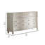 Commode large Dorie, 6 tiroirs, garniture ovale moulée, bois