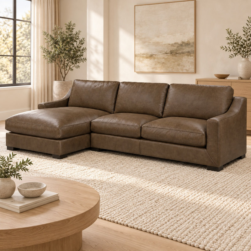 Ramba Classic Heirloom Quality LAF Chaise in Buttery Soft 100% Top Grain Leather, Made to Order, Napa Dove