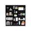 Ensemble de salon 3 pièces avec bibliothèques en noir - Solution de rangement polyvalente pour divers articles.