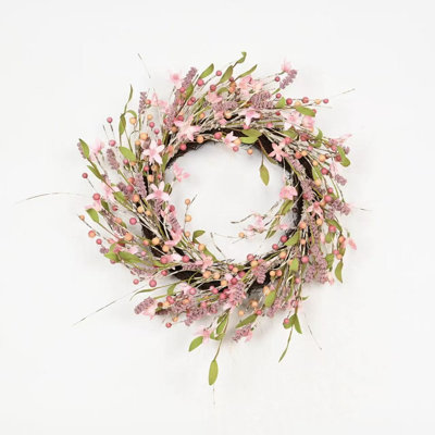 Couronne florale 18 po en forme de grappe de baies pour printemps