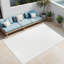 Whisper White Modern Shaggy Outdoor Rug, Geometric Easy to Clean Rug For Patio, Balcony, Decks-1181253563