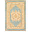 Tapis bleu ciel Peshawar Oushak 3 pi 1 po x 4 pi 5 po
