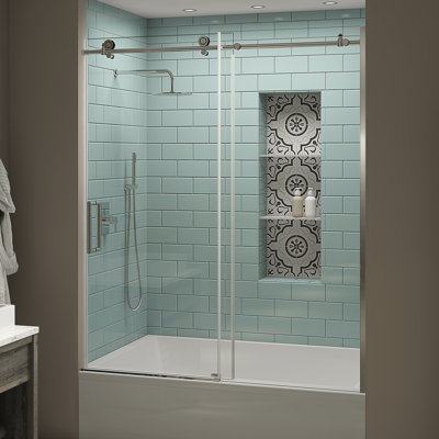 Coraline XL  56 W x 70 H Single Sliding Frameless Tub Door