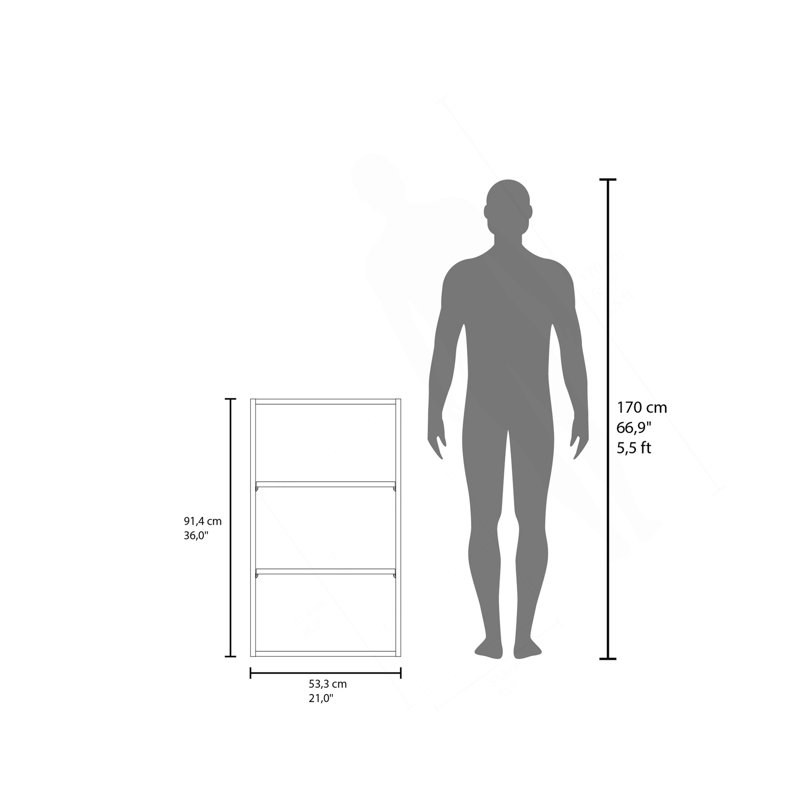 Wall Cabinet 36" H, 3 Shelves, White, White