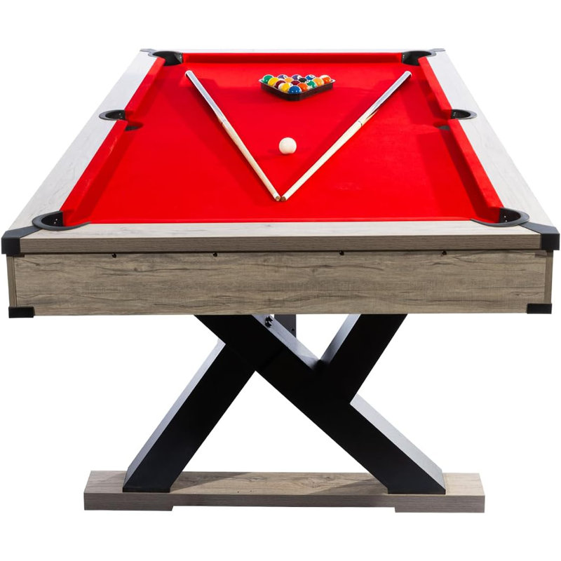 Table de billard 7 pi, table de billard pour adulte pour la maison, ensemble complet avec 2 queues, 16 boules, 2 craies, triangle, brosse, fabrication à pieds en K, tissu professionnel