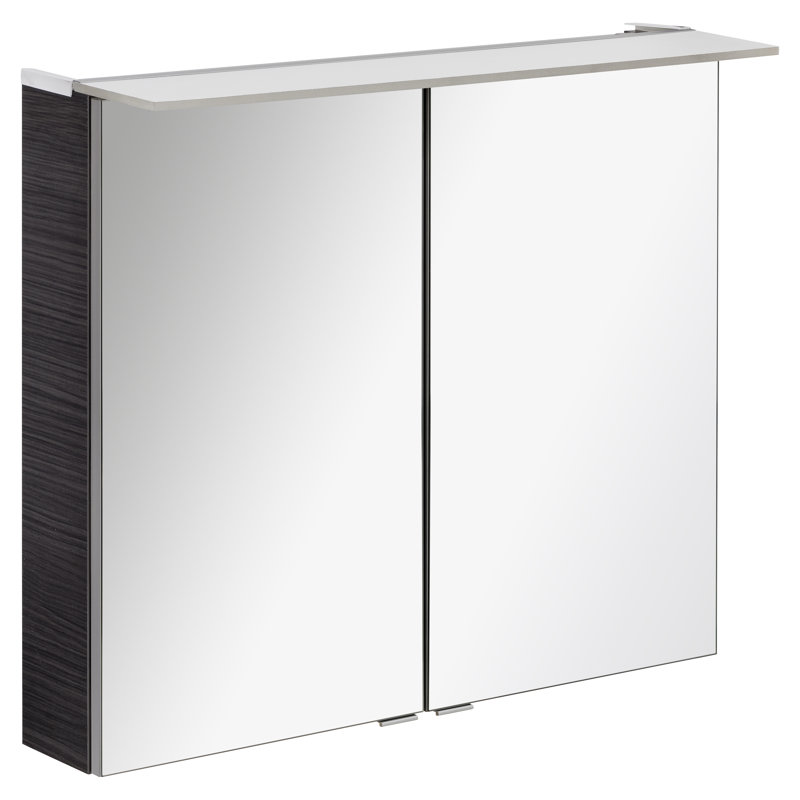 960mm W 710mm H Surface Frameless Medicine Cabinet Mirror, Black