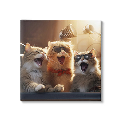 «Trendy Singing Cats» par Jim Baldwin sur toile
