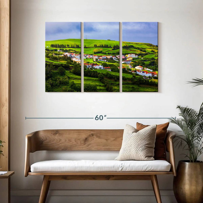 Vue aérienne des Açores, H 28 po x l 45 po